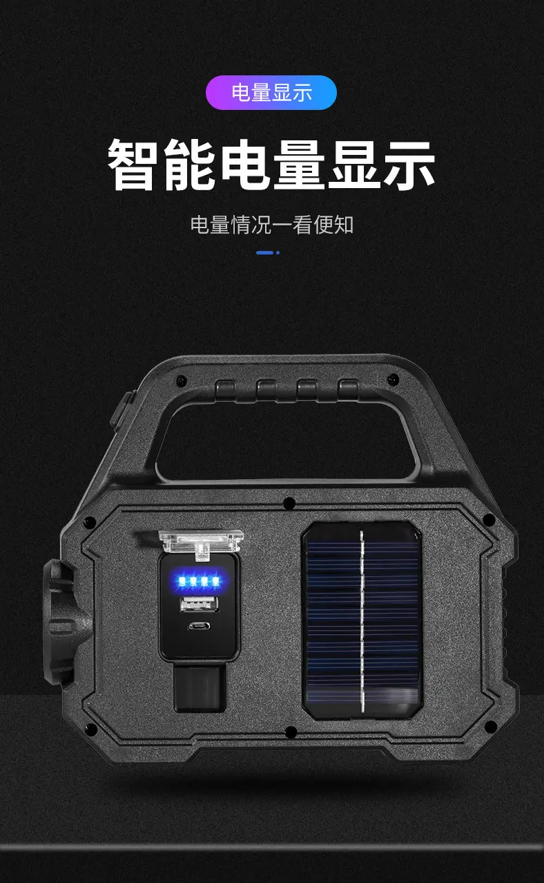 Solar Powered Portable Flashlight with COB & Micro USB — feature 17