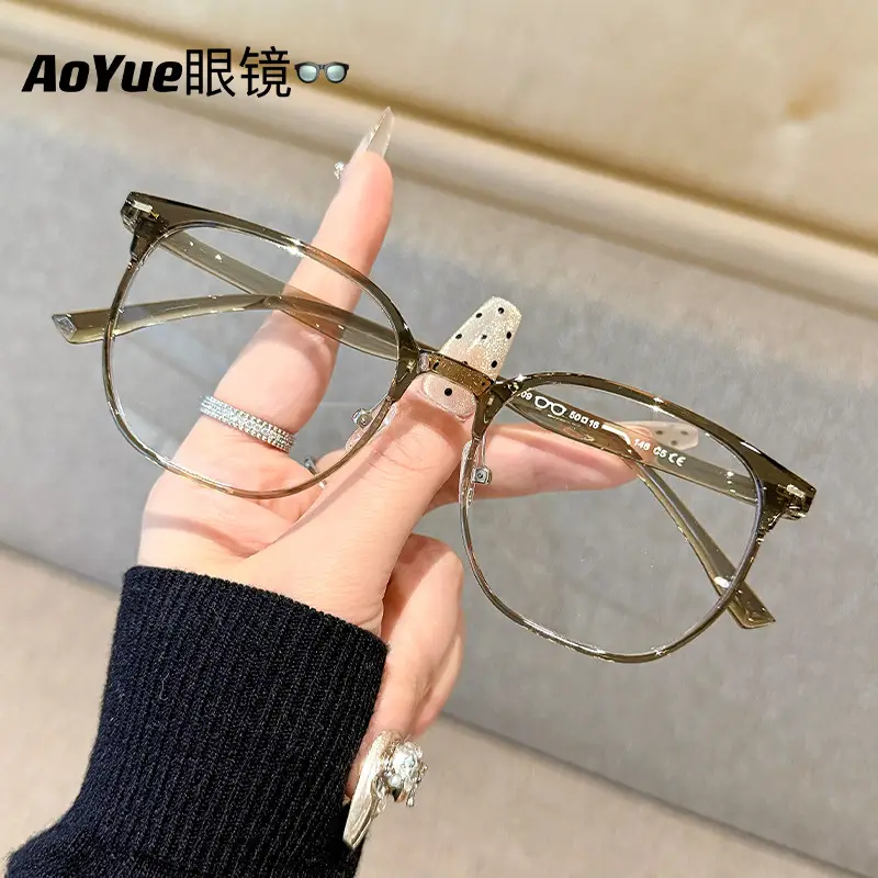 Olive Green Korean Artistic TR90 Myopia Glasses for Women - Image 10