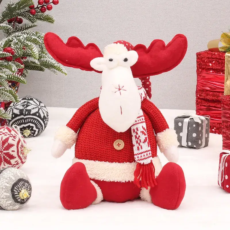 Plush Snowman Decorator Red White Christmas Ornament - Image 6