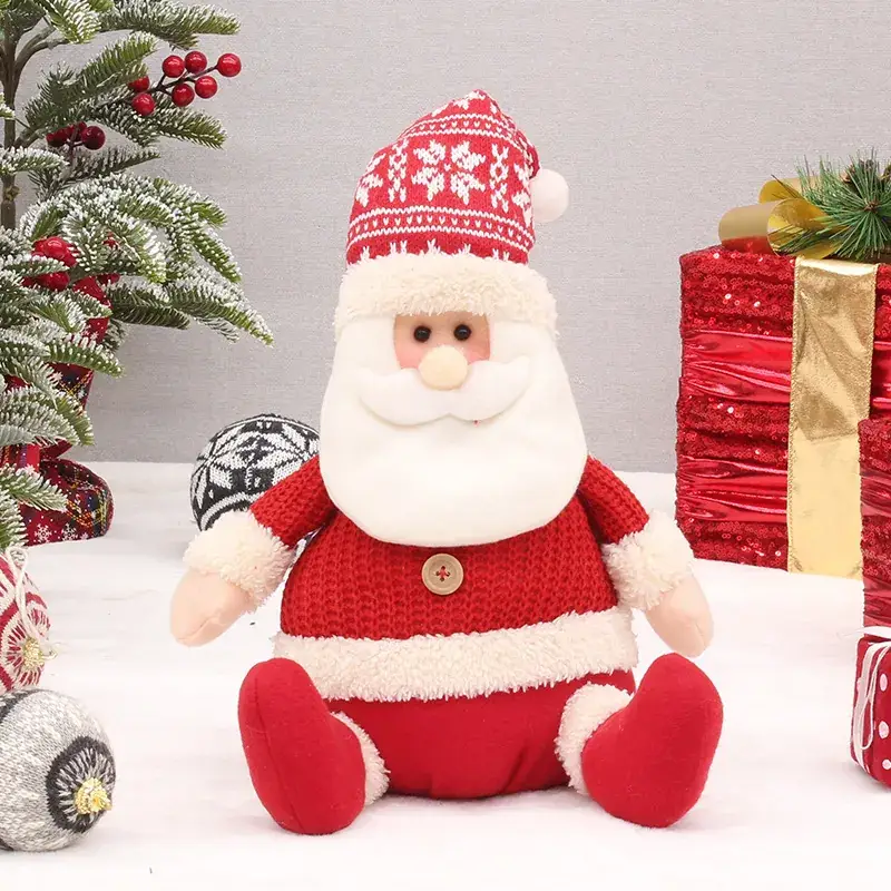 Plush Snowman Decorator Red White Christmas Ornament - Image 7