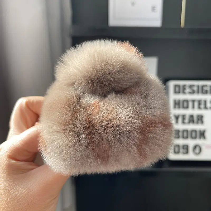 Grey Faux Fur Clip Hairpin for Women Large - Image 27