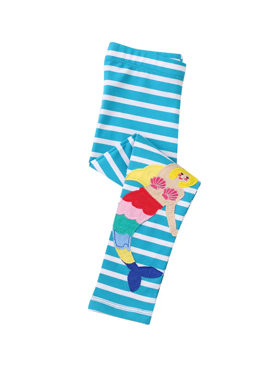 Girls Striped Leggings Slim Fit Stretch 2026