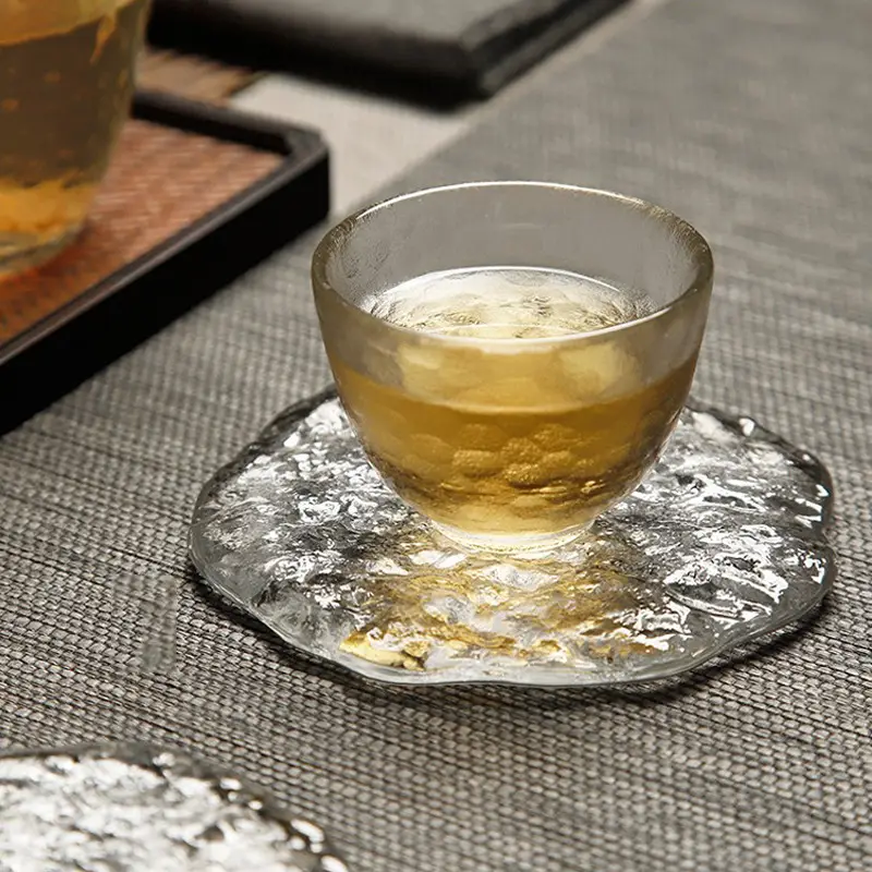 Japanese Style Crystal Tea Cup Mat 10.5cm Blue - Image 9