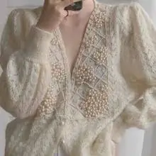 Women Knit Mink Cardigan Red Turtleneck Winter Wear — feature 3