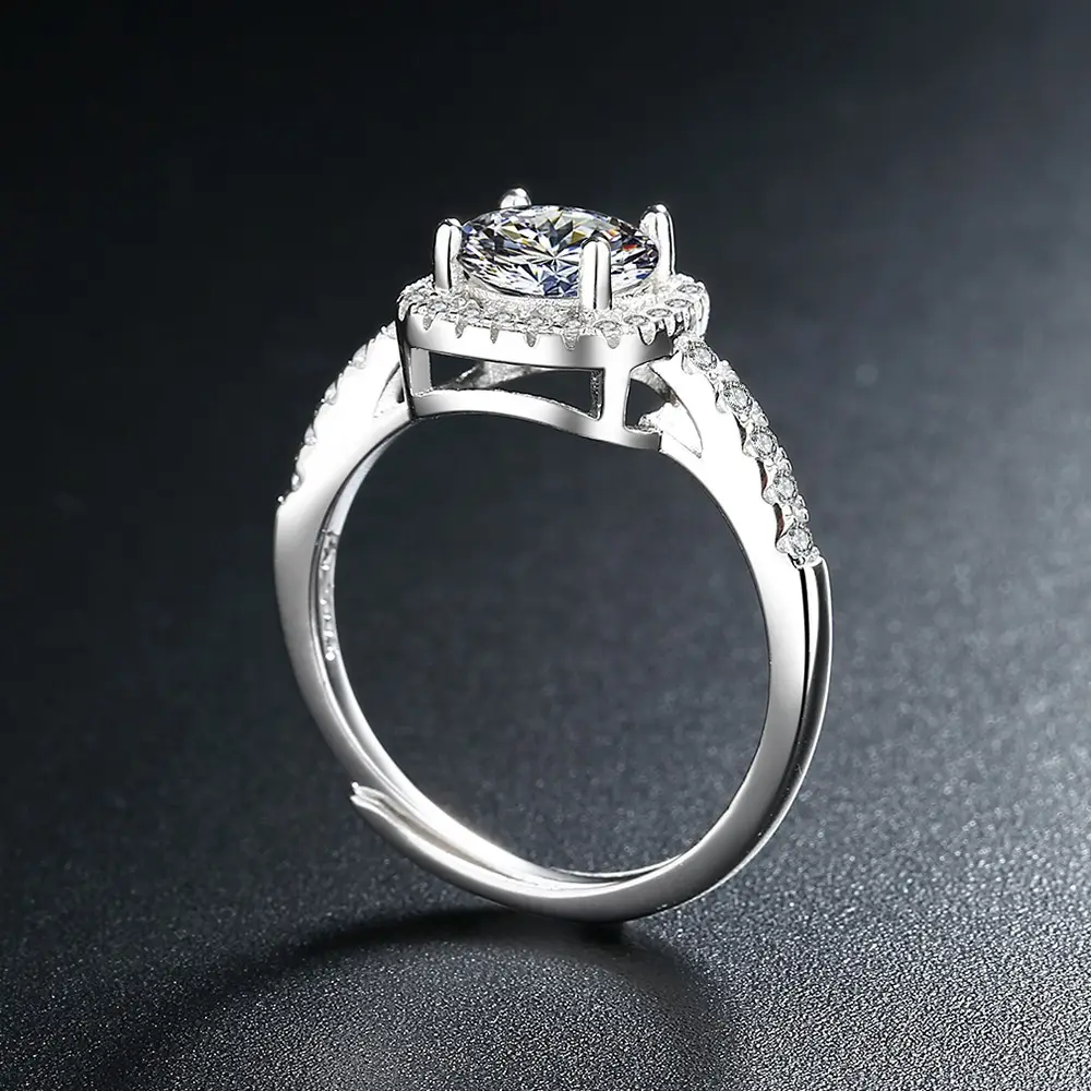 Diamond Ring Women Korean Style Square Zircon Open Index — feature 4