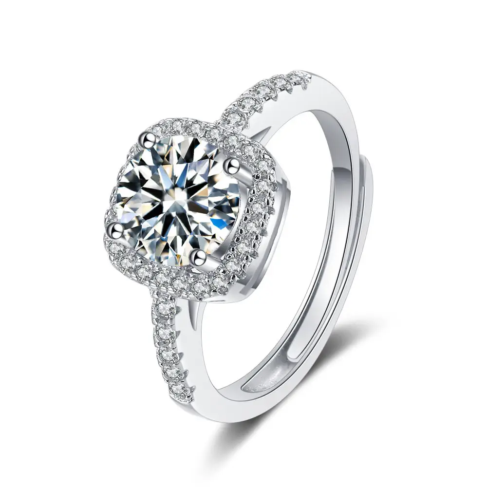 Diamond Ring Women Korean Style Square Zircon Open Index — feature 5