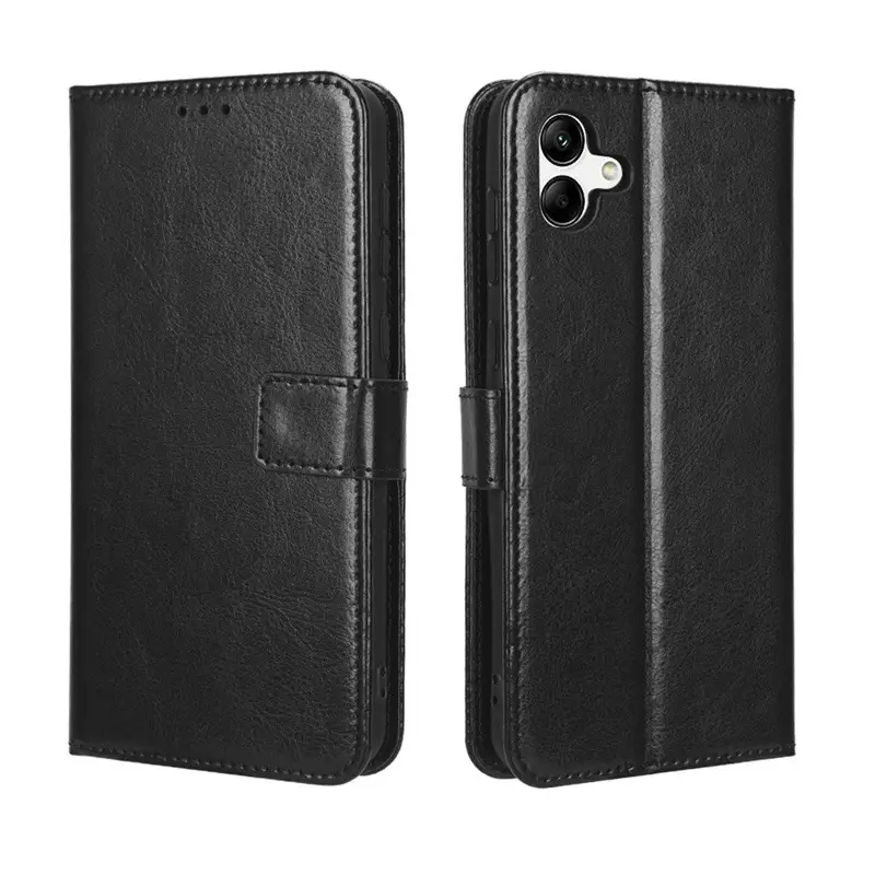 Black Leather Mobile Phone Case Flip Card Design