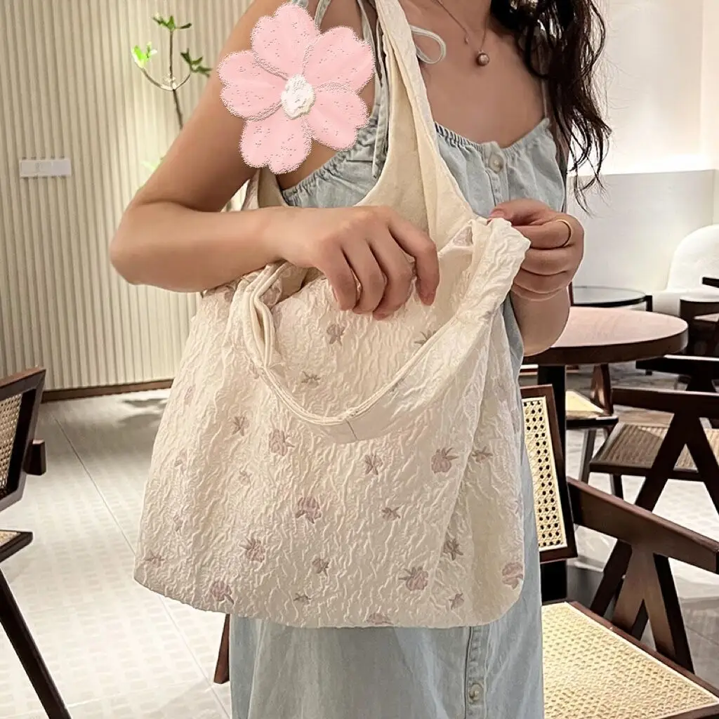 Fresh Canvas Shoulder Bag for Students Women Large Capacity - Image 3