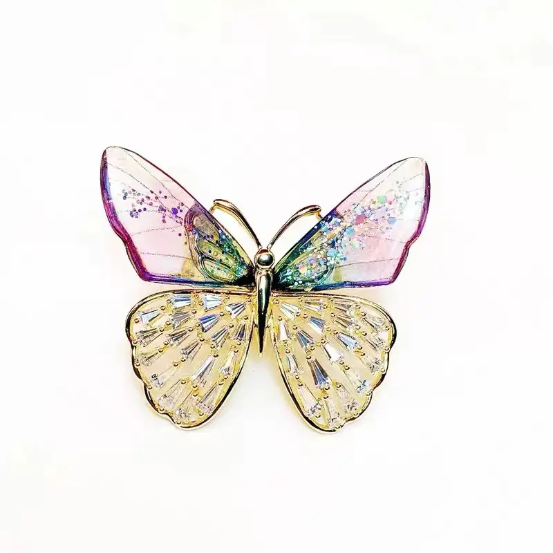 Butterfly Brooch for Women Men Wholesale Gold Crystal - Image 6