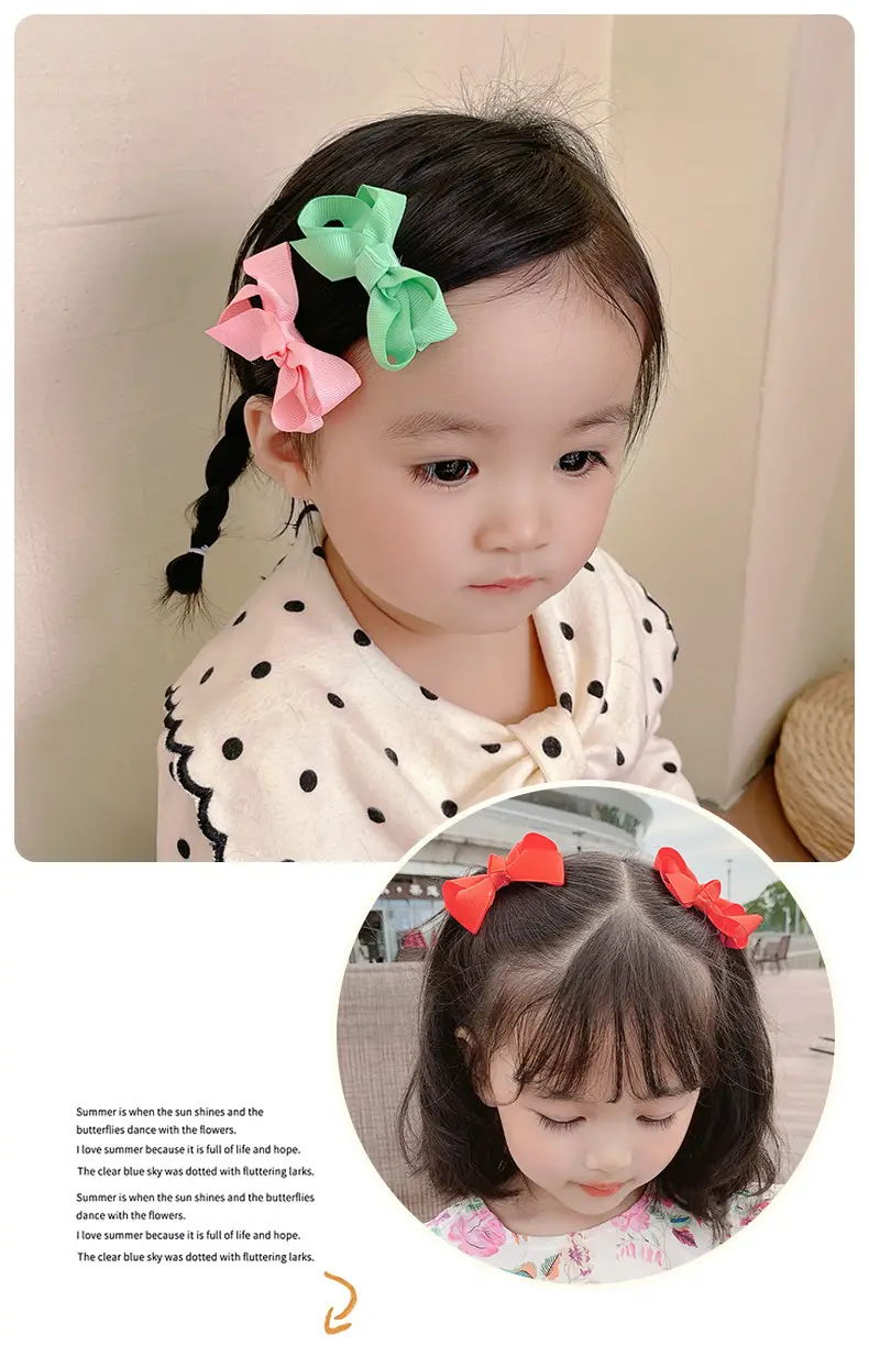 Pink Polka Dot Bow Hairpin for Girls — feature 22