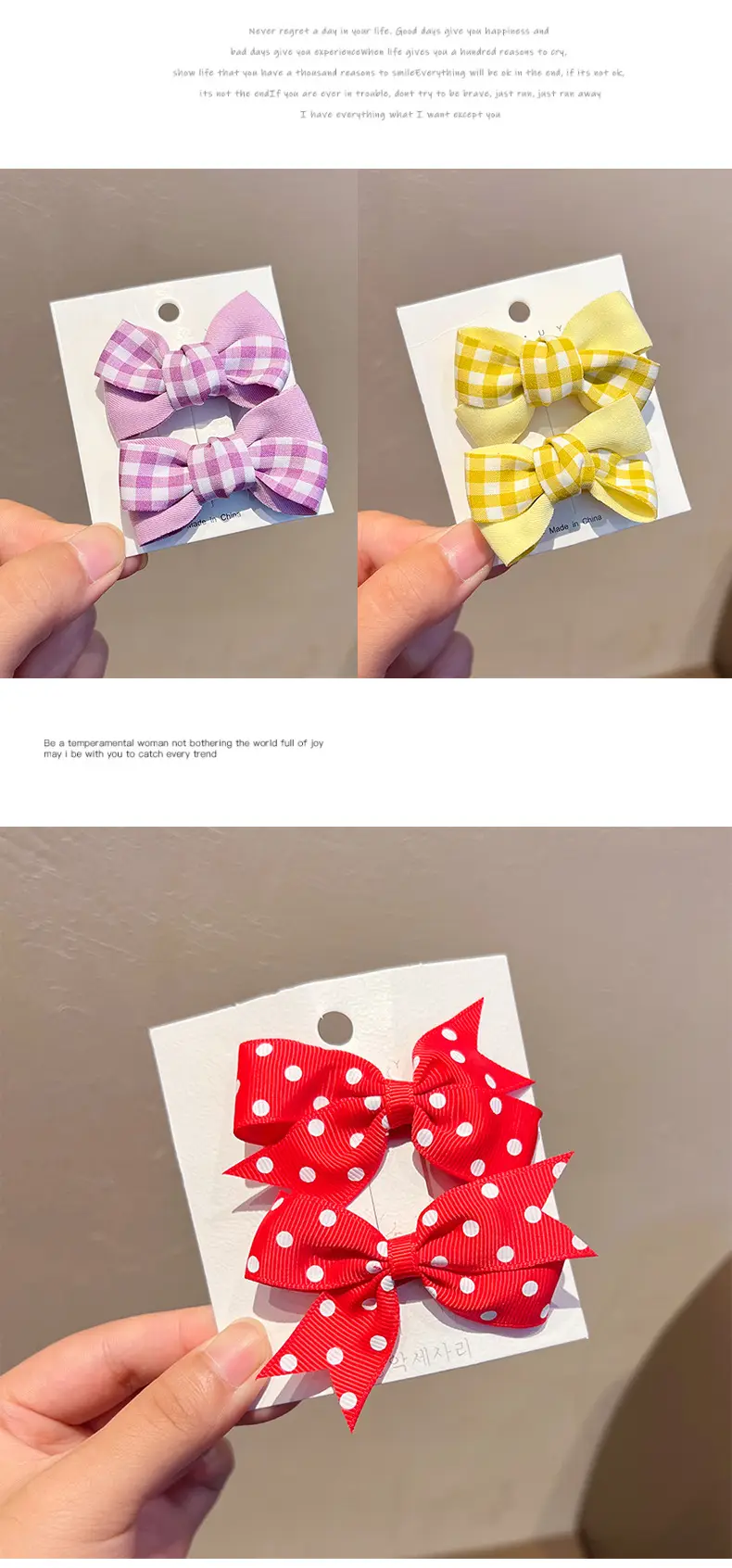 Pink Polka Dot Bow Hairpin for Girls — feature 24