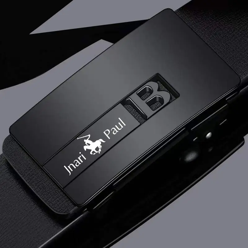 Men's Genuine Leather Belt with Gold Buckle & Toothless Hole - Image 16