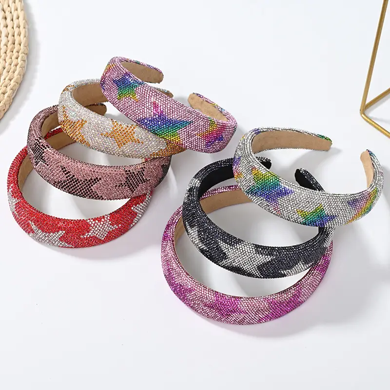 Black Super Heavy Diamond Catwalk Hairband with "emis" Print - Image 15