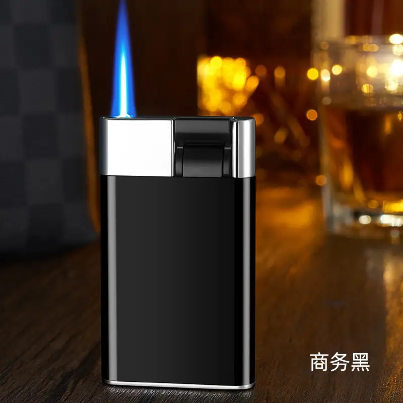 Blue Flame Lever Lighter with Windproof Design - Image 3