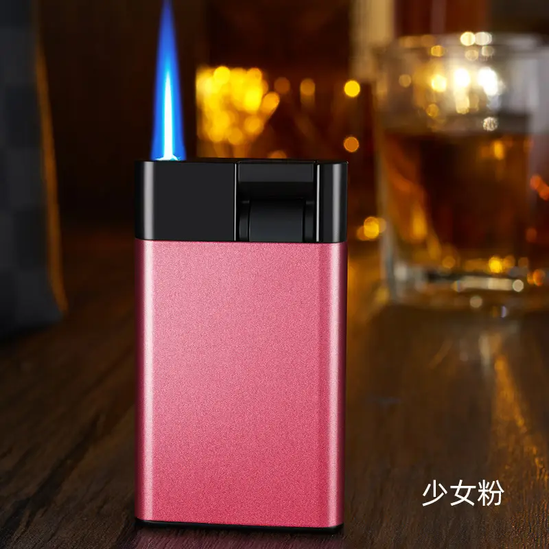 Blue Flame Lever Lighter with Windproof Design - Image 4