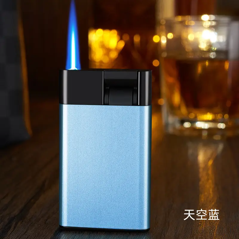 Blue Flame Lever Lighter with Windproof Design - Image 5