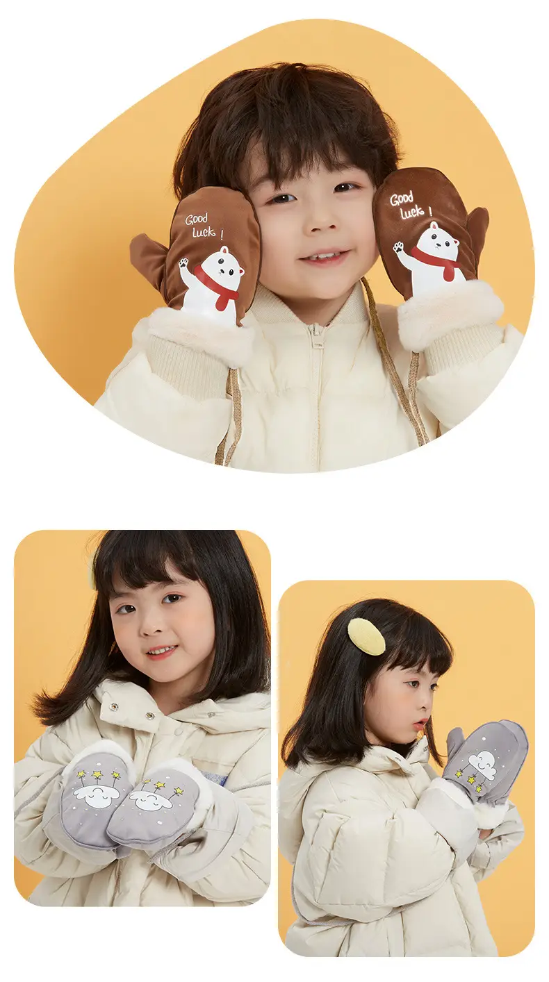 Winter Velvet Gloves for Boys Girls Warm Windproof — feature 14