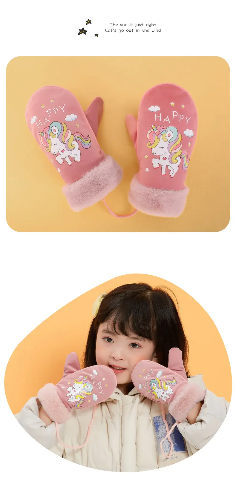 Winter Velvet Gloves for Boys Girls Warm Windproof — feature 16