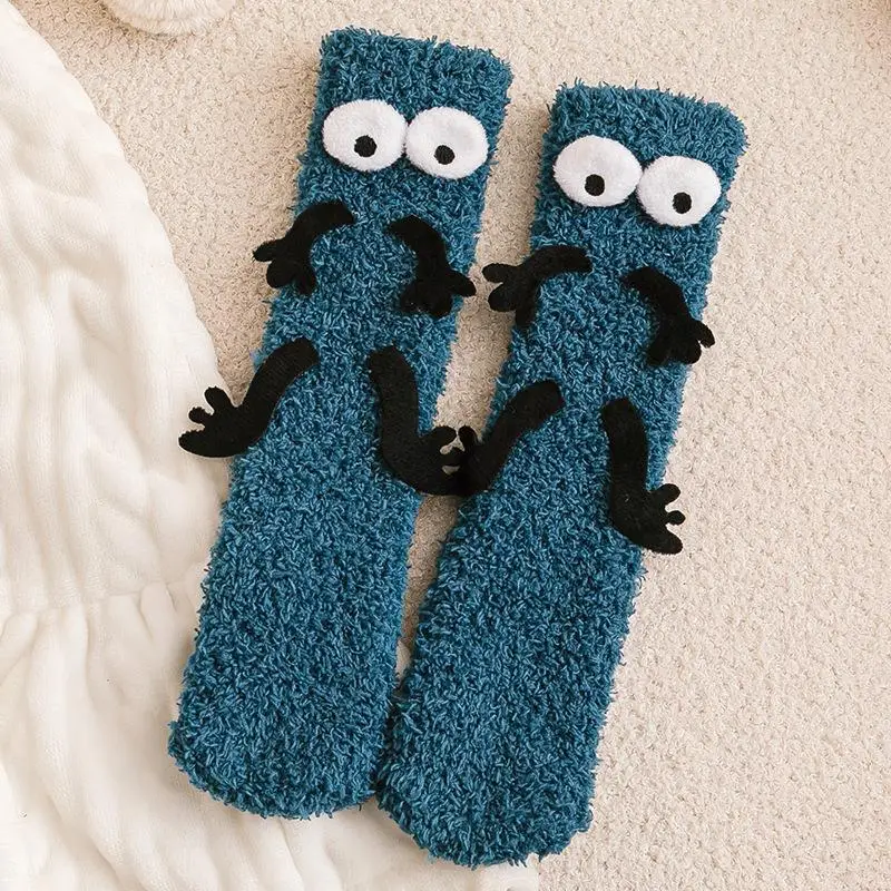 Coral Fleece Cartoon Baby Socks Yellow Mid-Calf - Image 3