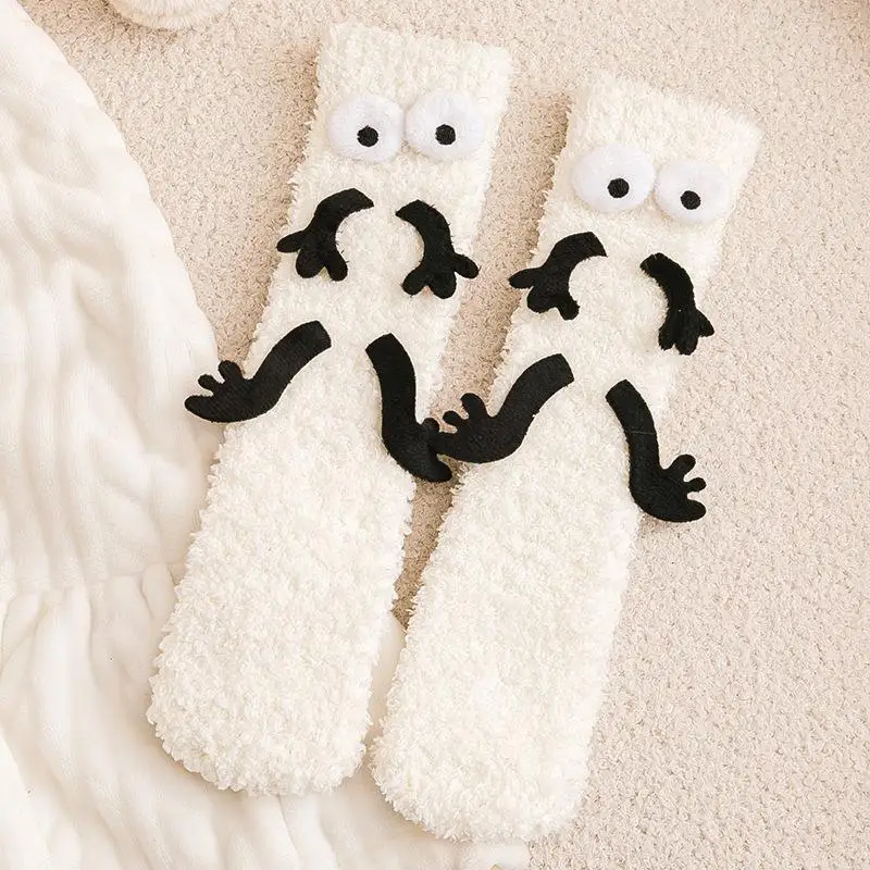 Coral Fleece Cartoon Baby Socks Yellow Mid-Calf - Image 4