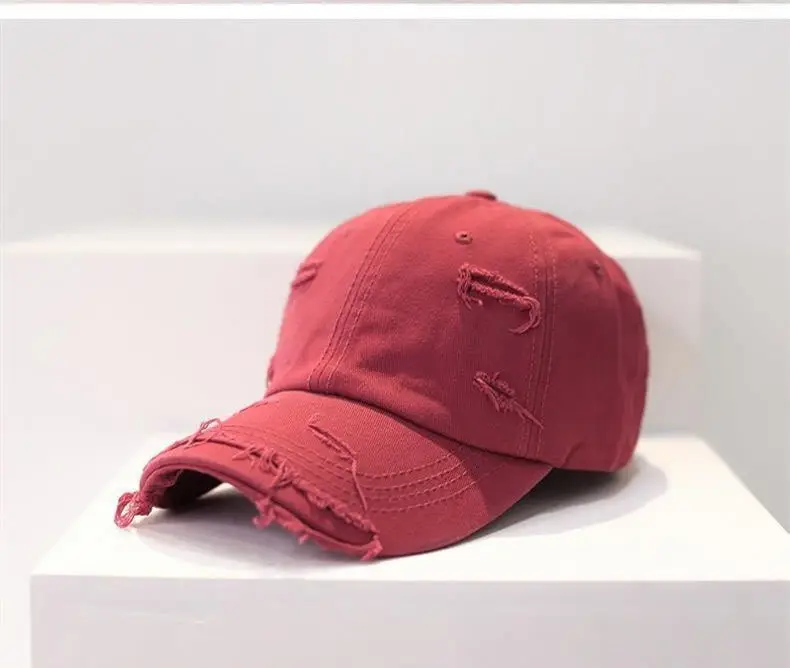 Men's Old Ripped Beige Baseball Cap Casual Sun Hat — feature 17