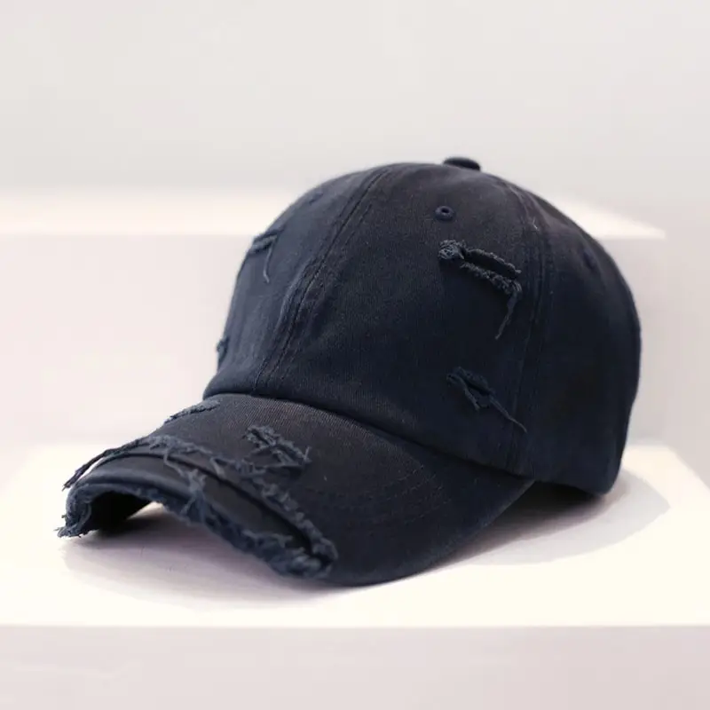 Men's Old Ripped Beige Baseball Cap Casual Sun Hat