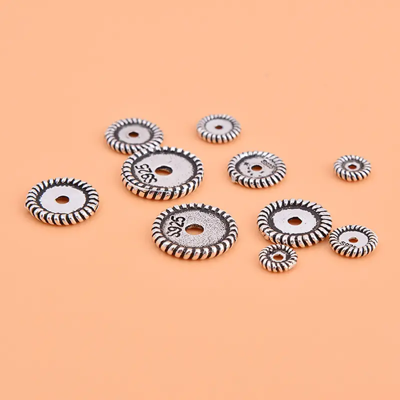 S925 Sterling Silver Twisted Spacer Bracelet Black Dye