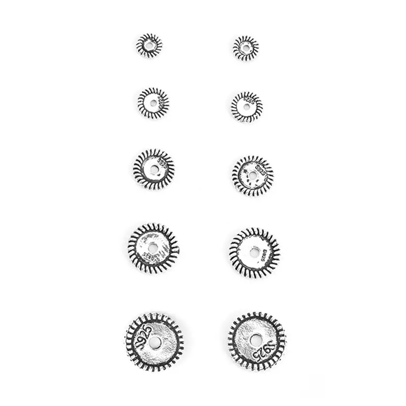S925 Sterling Silver Twisted Spacer Bracelet Black Dye