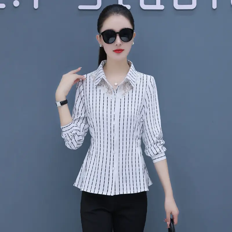 Women's Pink Long Sleeve Chiffon Shirt with Slim Fit Bottom - Image 2