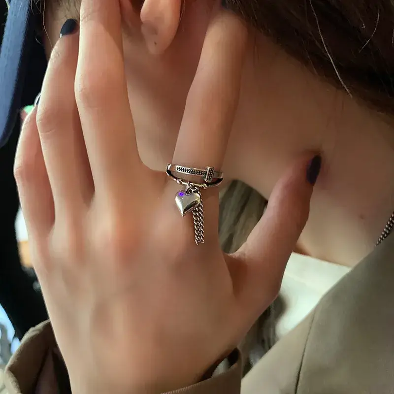 Vintage Open Stripe Ring Women's Fashion Distinctive Peach Heart - Image 4
