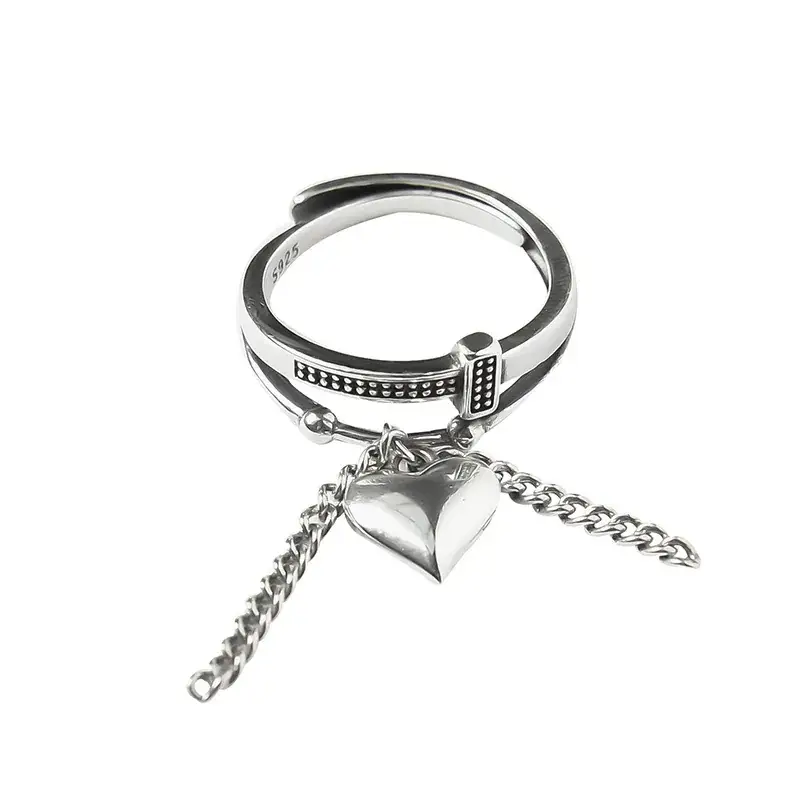 Vintage Open Stripe Ring Women's Fashion Distinctive Peach Heart - Image 7