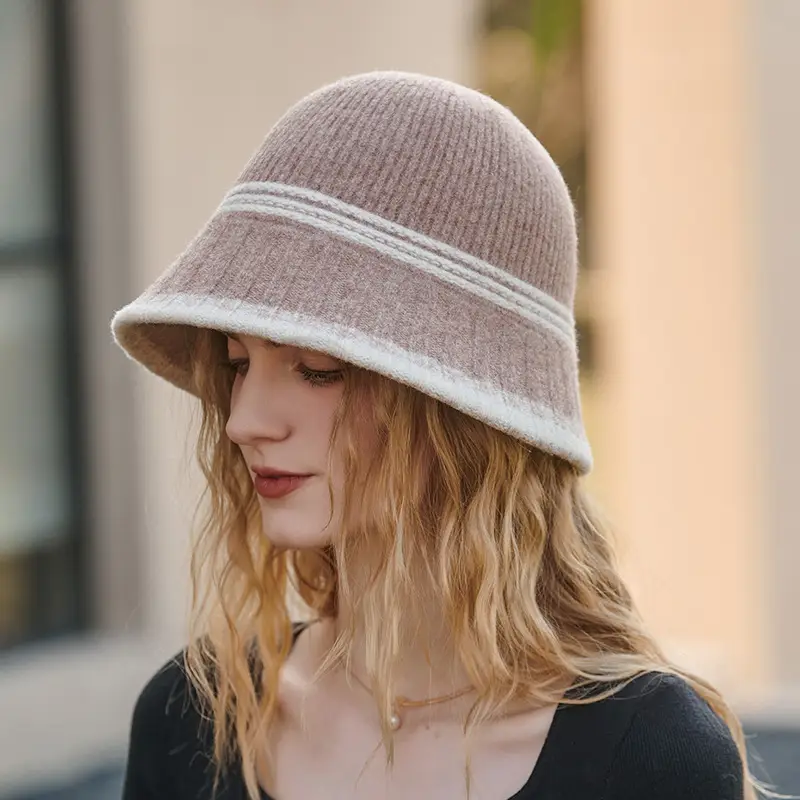 Women Wool Bucket Hat Winter Elegant Japanese Style - Image 7