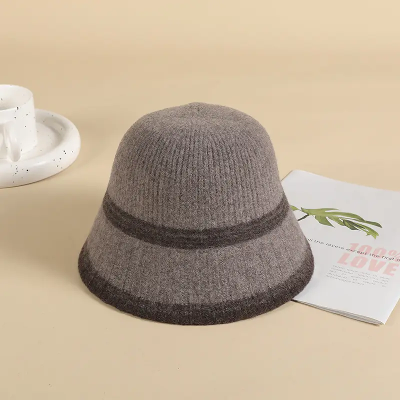 Women Wool Bucket Hat Winter Elegant Japanese Style - Image 2