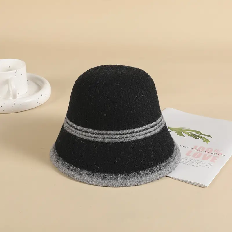 Women Wool Bucket Hat Winter Elegant Japanese Style - Image 3