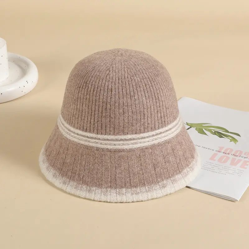 Women Wool Bucket Hat Winter Elegant Japanese Style - Image 5