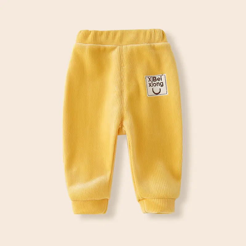 Baby Fleece Pants Yellow Korean Style Warm Winter Boys