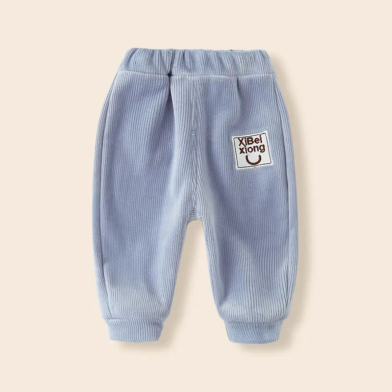Baby Fleece Pants Yellow Korean Style Warm Winter Boys