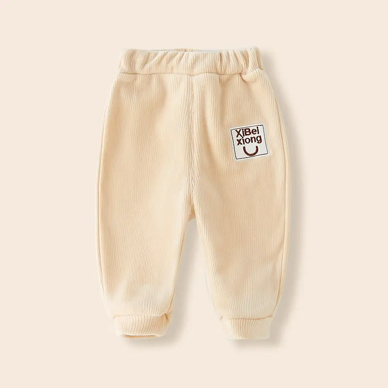 Baby Fleece Pants Yellow Korean Style Warm Winter Boys