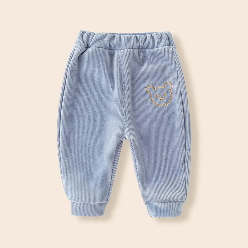 Baby Fleece Pants Yellow Korean Style Warm Winter Boys