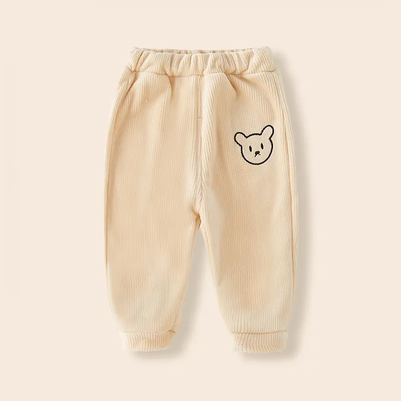 Baby Fleece Pants Yellow Korean Style Warm Winter Boys