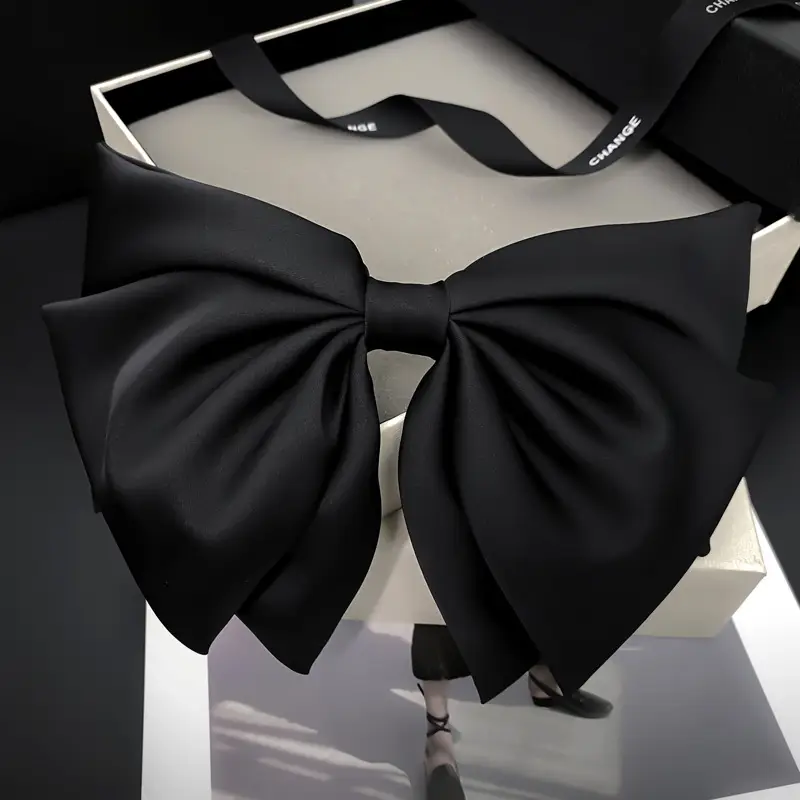 Black Large Bow Hair Accessory for Women - Image 3