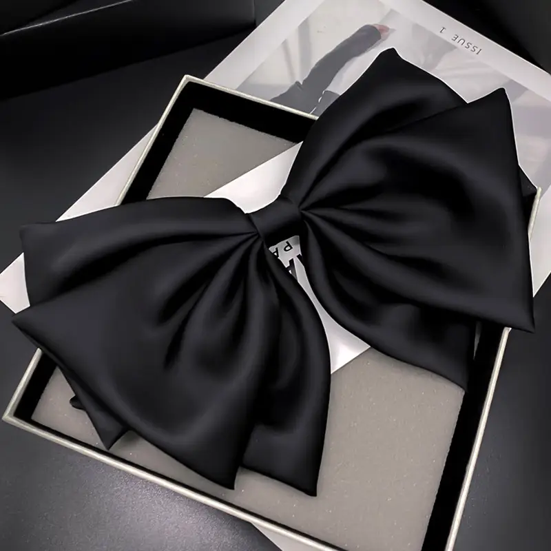 Black Large Bow Hair Accessory for Women - Image 4