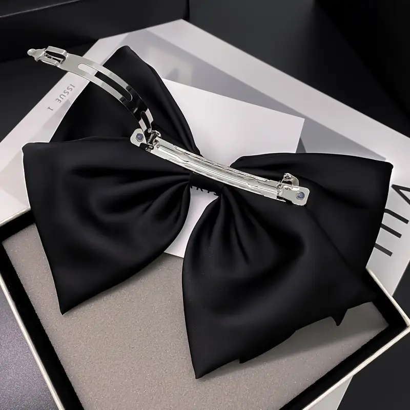 Black Large Bow Hair Accessory for Women - Image 5