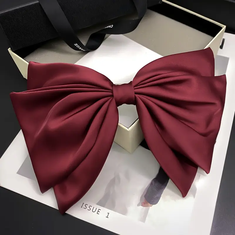 Black Large Bow Hair Accessory for Women - Image 2