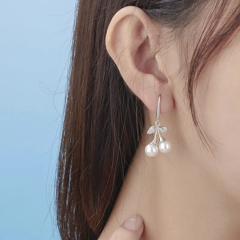 2022 Cherry Blossom Pearl Earrings for Women - Image 3