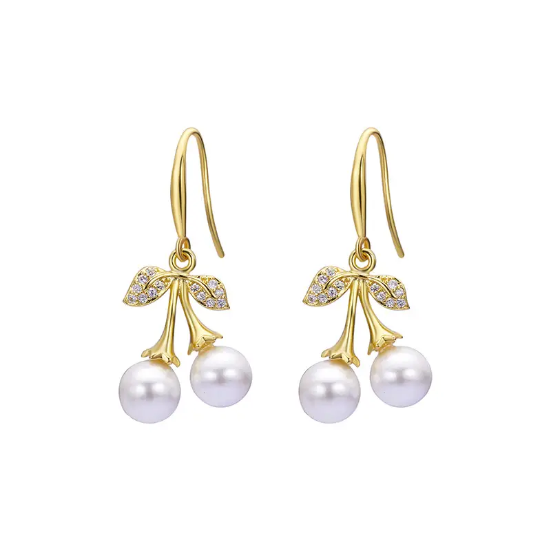 2022 Cherry Blossom Pearl Earrings for Women - Image 5