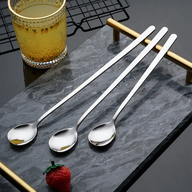 3 Pcs Stainless Steel Ice Moulds Long Handle Mixing Spoon - Image 8