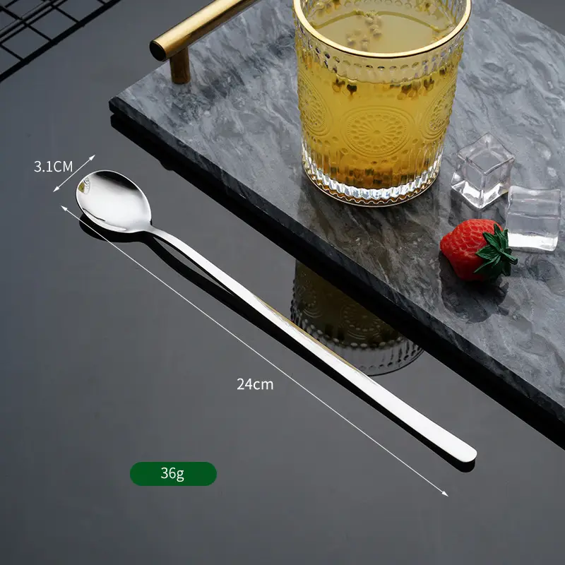 3 Pcs Stainless Steel Ice Moulds Long Handle Mixing Spoon - Image 2