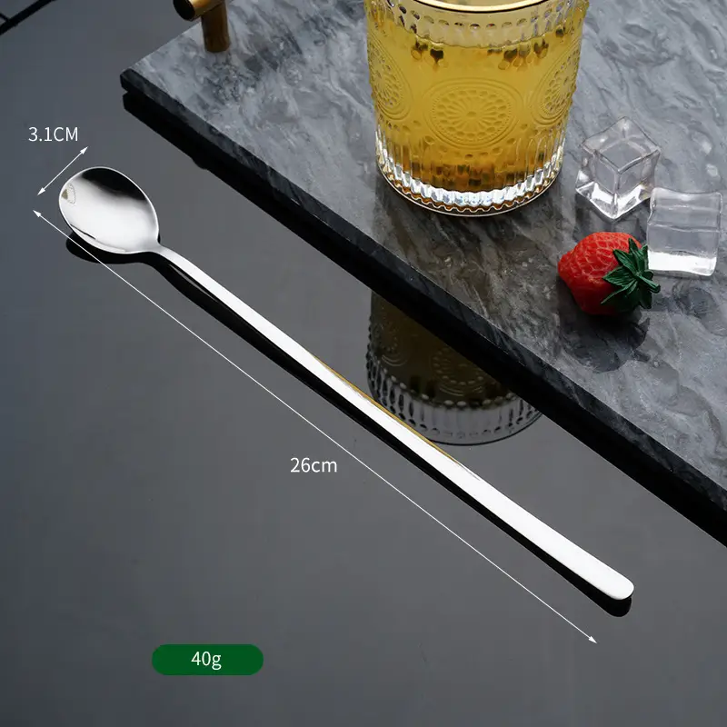3 Pcs Stainless Steel Ice Moulds Long Handle Mixing Spoon - Image 3