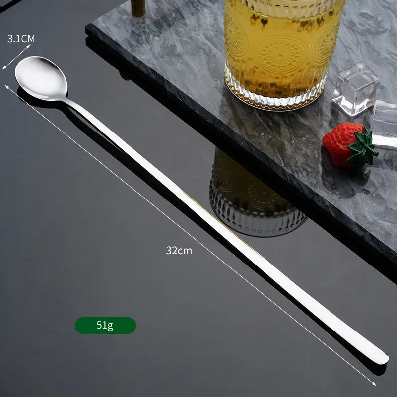 3 Pcs Stainless Steel Ice Moulds Long Handle Mixing Spoon - Image 4